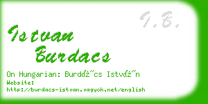 istvan burdacs business card